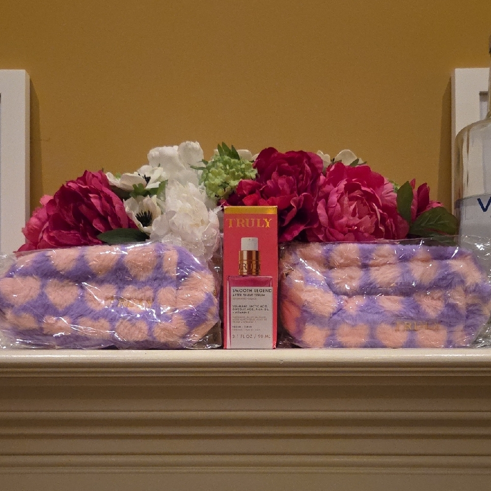 Truly Smooth Legend After Shave Serum And 2 Fuzzy Amanda Cerny Heart Shave Bags